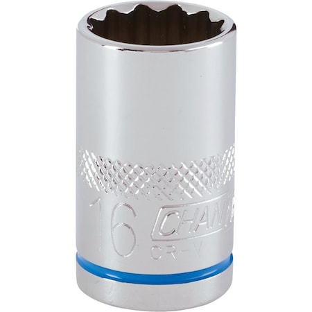 Channellock 1/2 In. Drive 16 mm 12-Point Shallow Metric Socket 397660